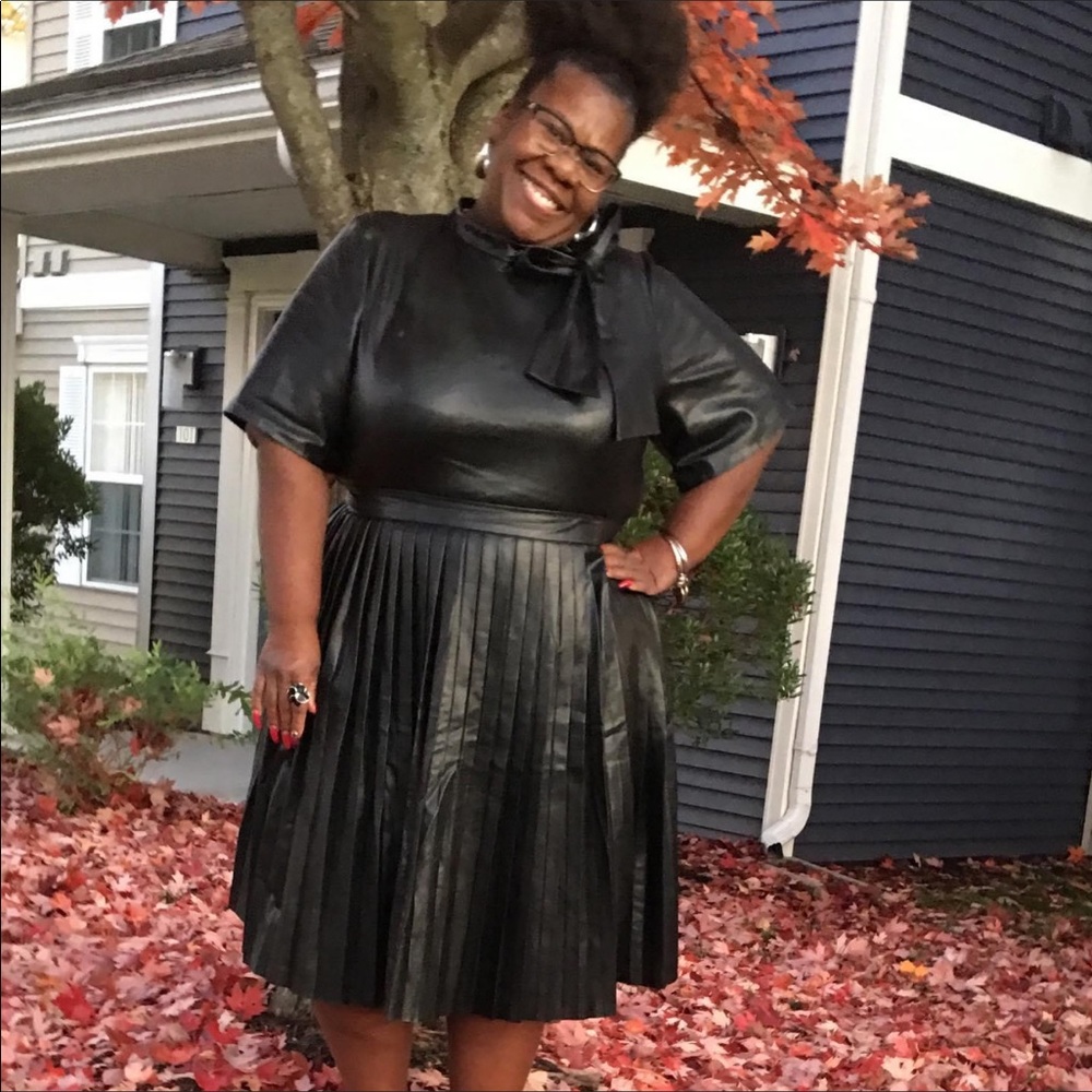 Black Faux Leather Dress-Eloquii